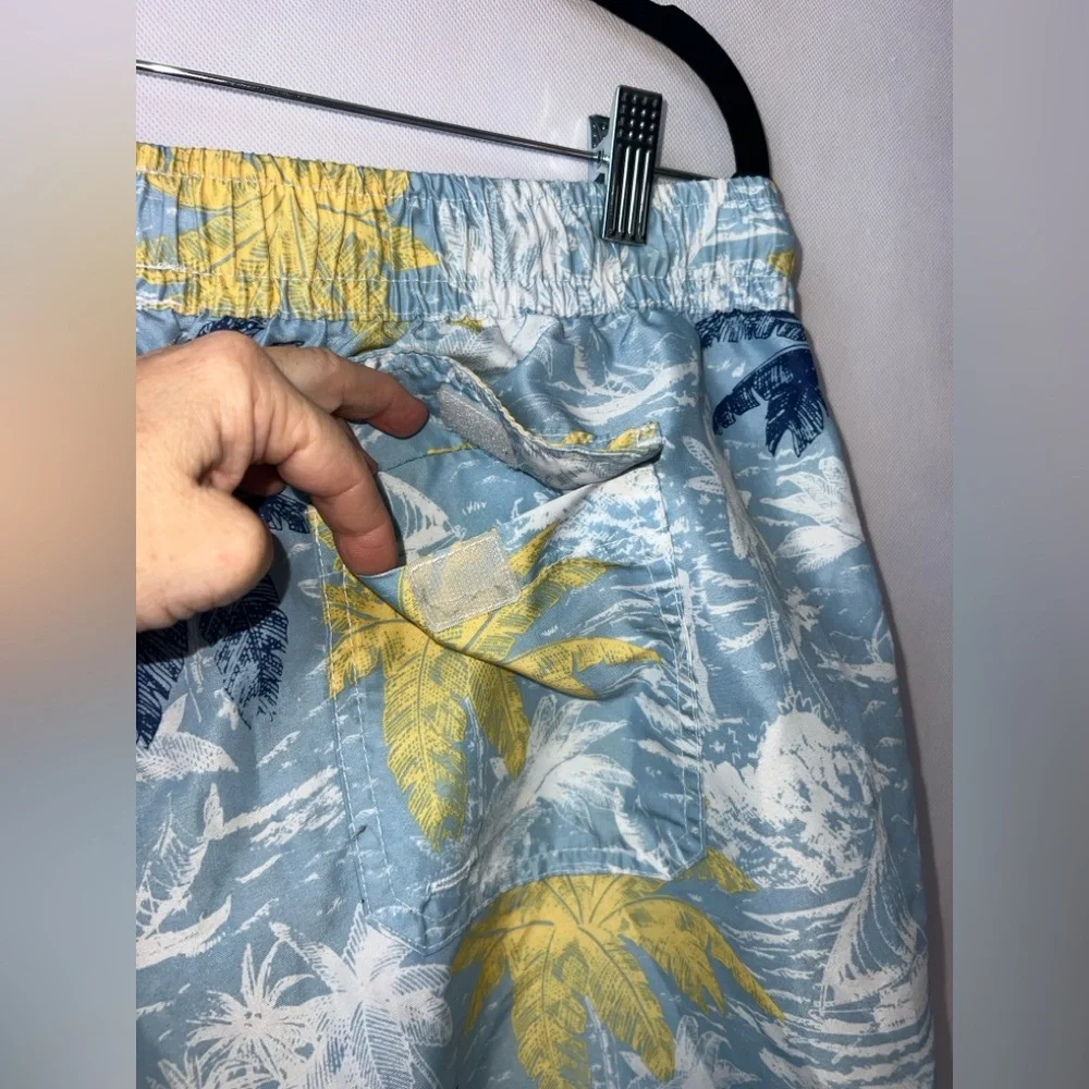Slate & Stone Blue Tropical Novelty Print Swim‎ Trunks Size XL